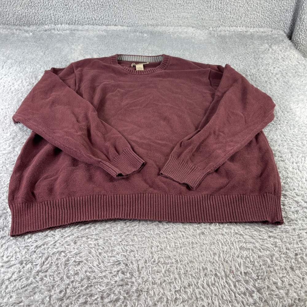 Duluth Trading Co Mens Burgundy Cotton Blend Crew Neck Sweater XL